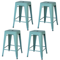 Amerihome Loft Teal 24" Metal Bar Stool, PK4 BS24TSET